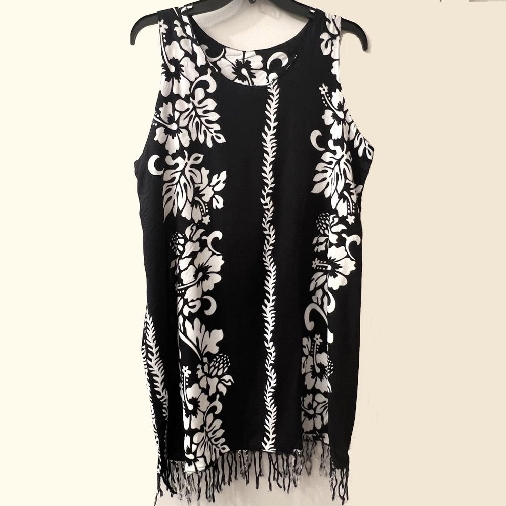 INGEAR Floral Graphic Cotton Casual Beach Dress Summer Cover Up Vintage